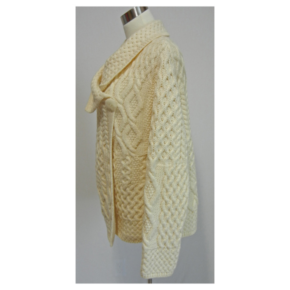 ARAN MOR Patchwork Cardigan Sweater Wool Ireland - Picture 2 of 6